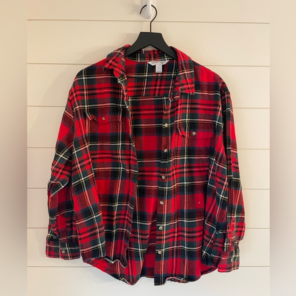 Old Navy Women’s Large Flannel Boyfriend Shirt